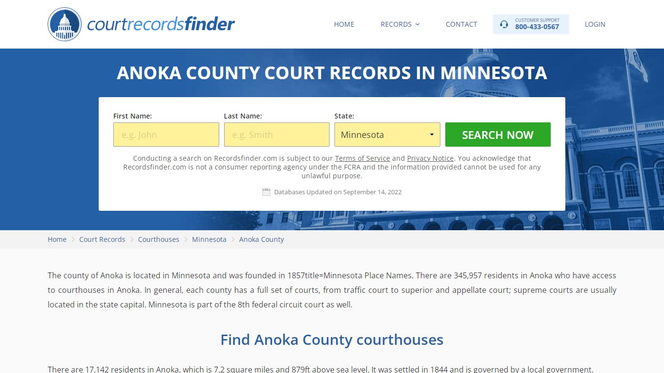 Anoka County, MN Court Records - Find Anoka Courthouses